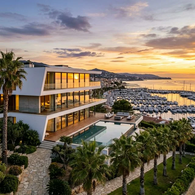 Mediterranean residence overlooking a marina, representing the coastal character of El Masnou